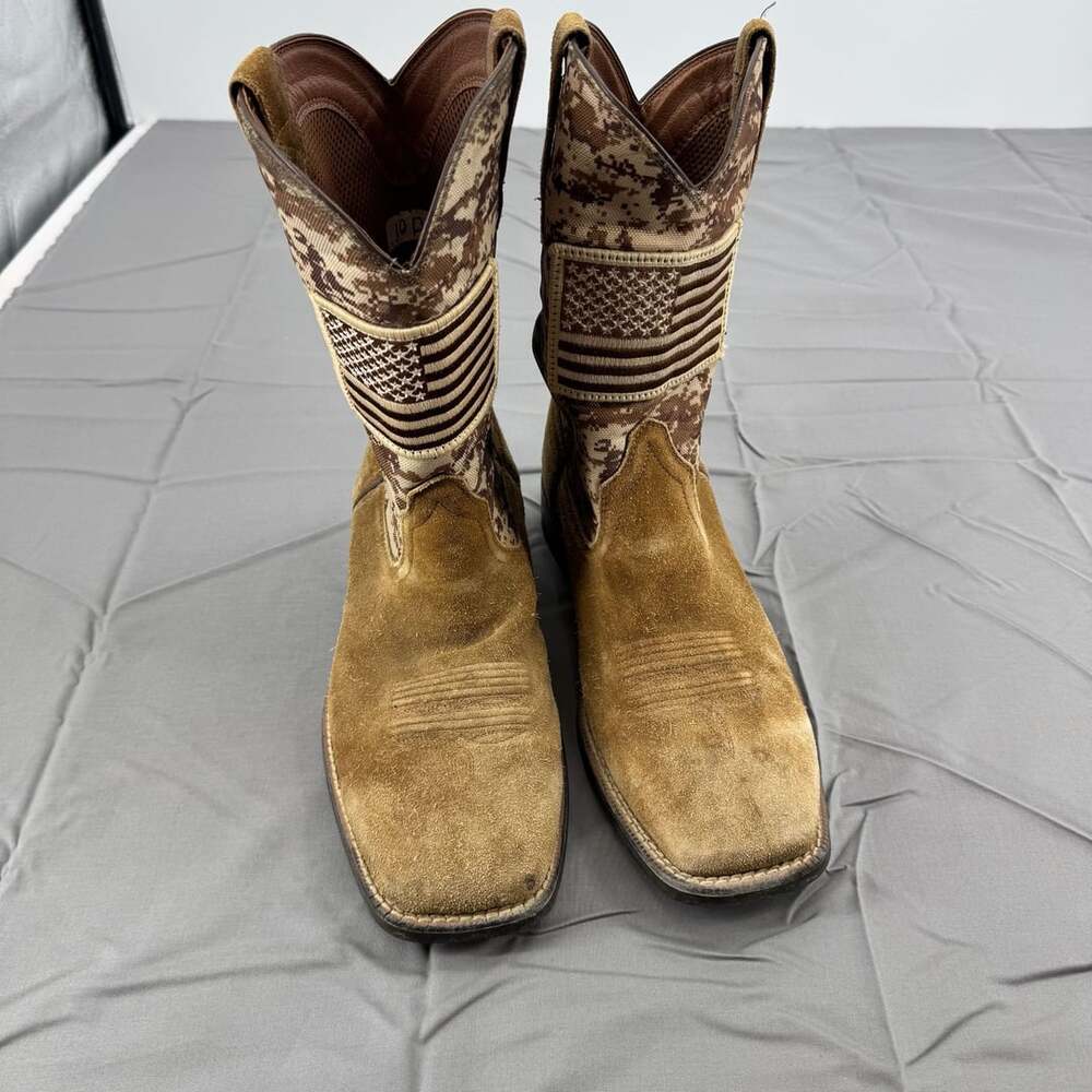Ariat Patriot Camo US Flag Square Toe Western Boots Size 10D - Picture 4 of 8